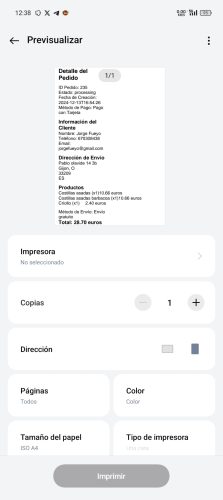Imprimir factura de tu Tienda